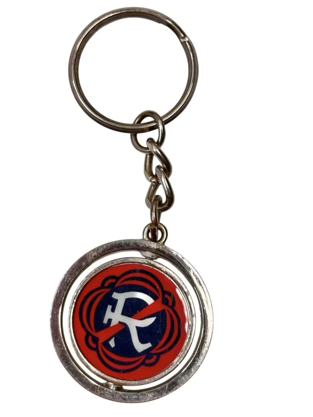 New England Revolution WinCraft Spinner Logo Key Ring Soccer Football Boston